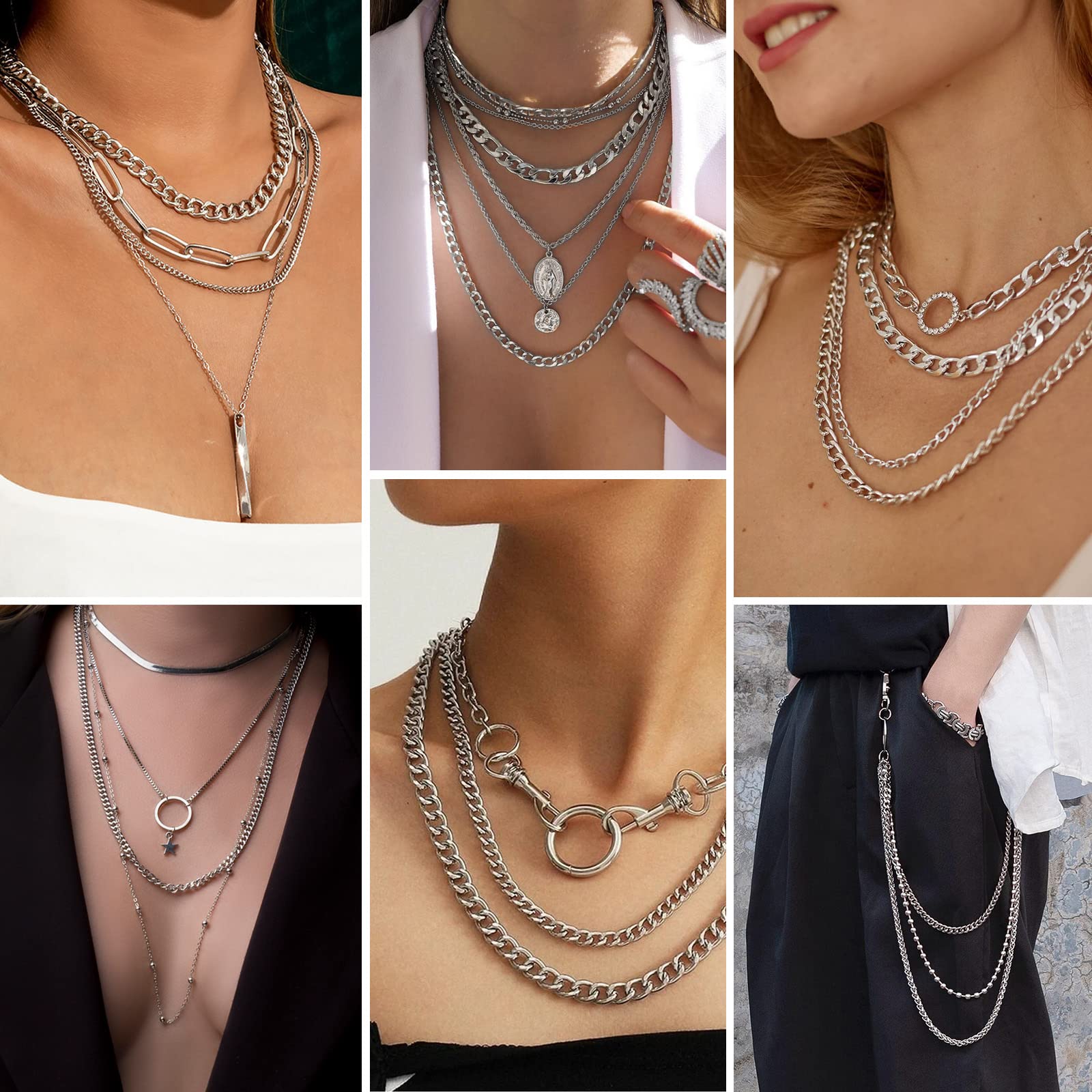 16.5 Ft Stainless Steel Curb Chains, 5mm 6mm 7mm 9mm Cuban Chain Roll Bulk for Jewelry Making