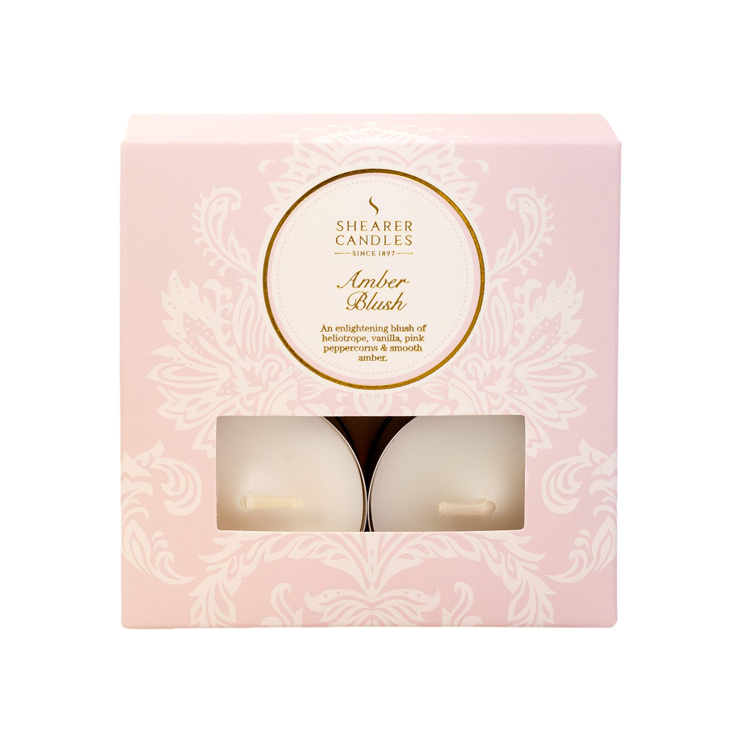 Shearer Candles Amber Blush Pack of 8 Scented Ivory Tealights