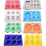Vibrant Kitchen Set of 8 Ice Cube Trays And Candy Silicone Molds for Star Wars Theme Baking & Gift E-book