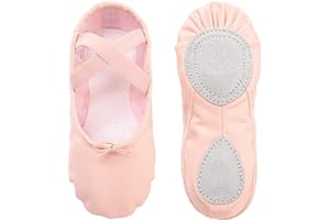 tanzdunsje Ballet Dance Shoes Slipper Canvas Split Leather Sole for Girls Women