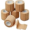 MEDca Self-Adherent Cohesive Bandage Wrap – 2" X 5 Yards, 6 Rolls, Skin Color, For Sprains, Swelling & Support