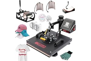 15x15 Inch 8 in 1 Heat Press Machine, 1400W Sublimation Transfer Machine with 360° Rotation Swing Away, Professional Digital 