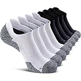 CWVLC No Show Sports Compression Socks for Men Women with Cushion (4/8 Pairs)