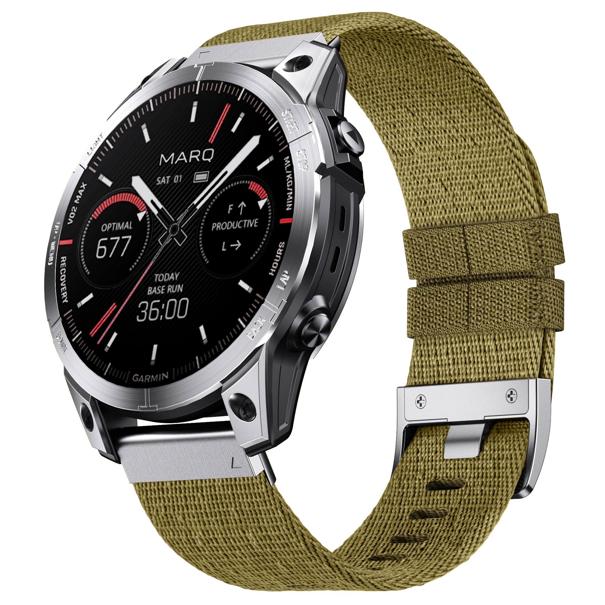 Watch Strap for Fenix 6X Pro/6X/7X Pro/7X/5X Plus/5X/3/3HR, Quickfit 26 Nylon Watch Strap for Descent MK1/2/2i/3/3i/Tactix, for Garmin Enduro/Enduro 2, Epix 51MM, Quatix 7X/7X Pro — image 1