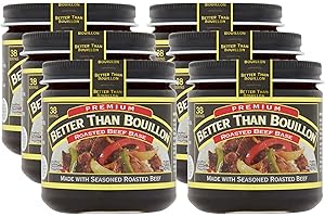 Better Than Bouillon Roasted Beef Base, Made with Seasoned Roasted Beef, Blendable Base for Added Flavor, 38 Servings Per Jar, 8 OZ (Pack of 6)