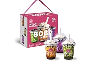 O's Bubble Boba Tea Kit - Bubble Tea Kit - All in One Boba Kit for Boba Tea Lovers - Boba Party Kit for Boba Drinks - Boba Kit for Kids - 6 Servings Includes Cups, Straws, Stirrer (Party Kit Variety Pack Upgrade)