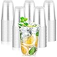100 Pcs 16oz Clear Plastic Cups Disposable Wine Cups Round Bottom Stemless Disposable Wine Glasses for Cocktails Birthdays We