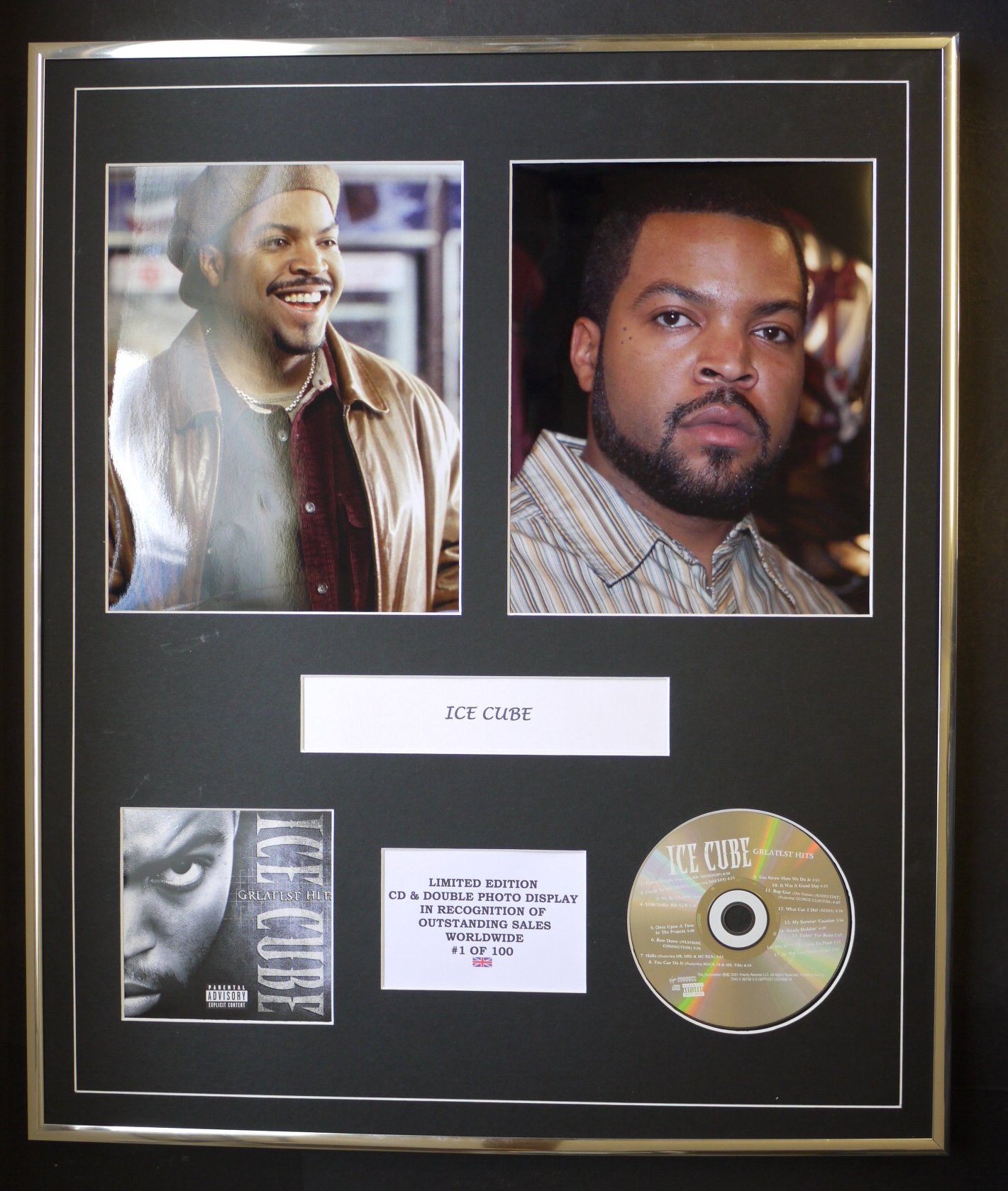 ICE CUBE/CD & DOUBLE PHOTO DISPLAY/LTD. EDITION/COA/GREATEST HITS