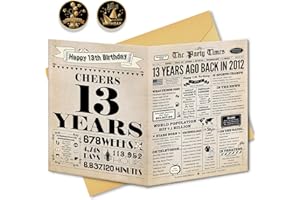 BGTCARDS 13th Birthday Card, 13th Birthday Decorations for Girls Boys, 13th Birthday Gifts for Daughter Son, Back in 2012 Birthday Card