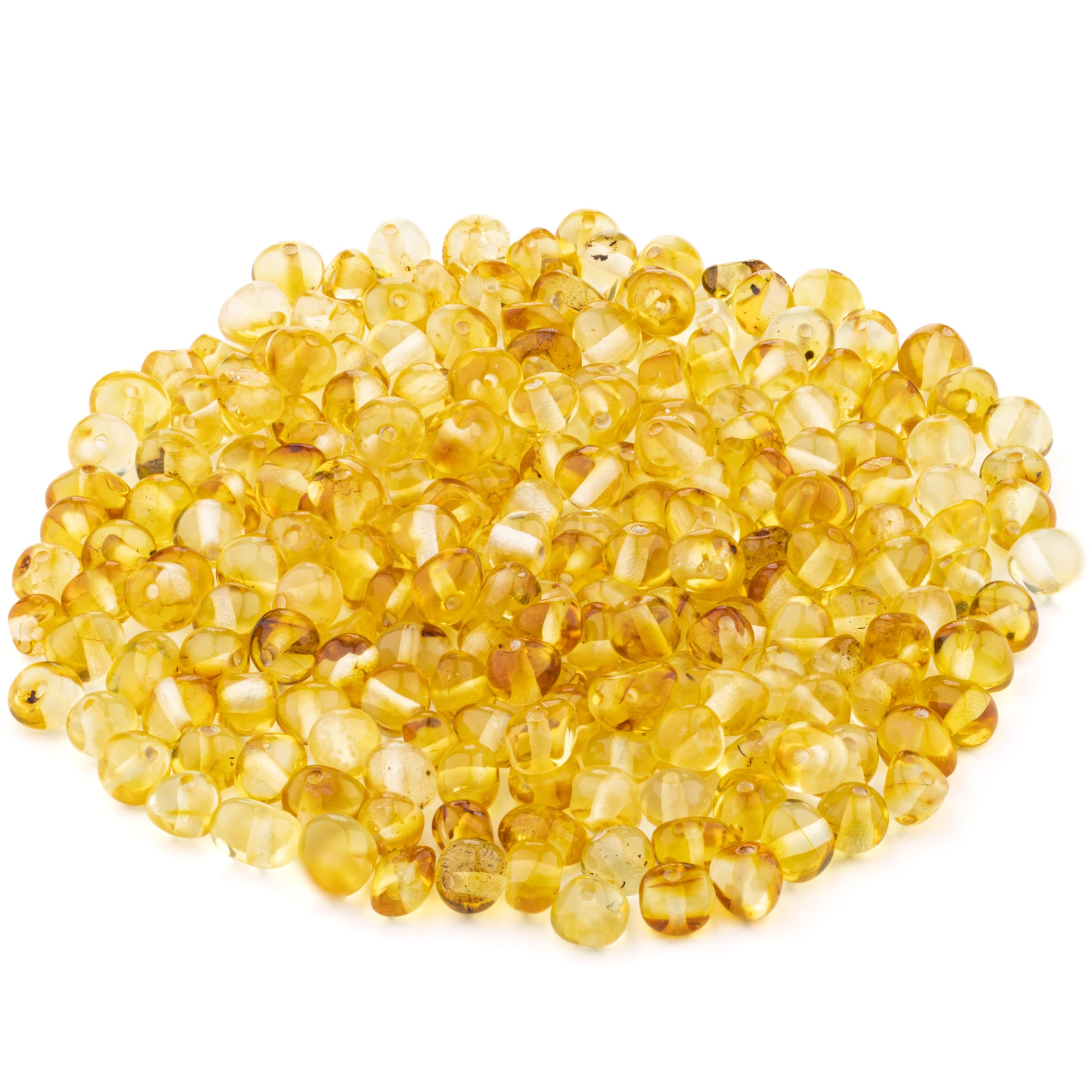 Amber Polished Beads – 100% Natural Baltic Stone 5-6mm Baroque Style Loose with Drilled Holes Multiple Colors - Amber Culture