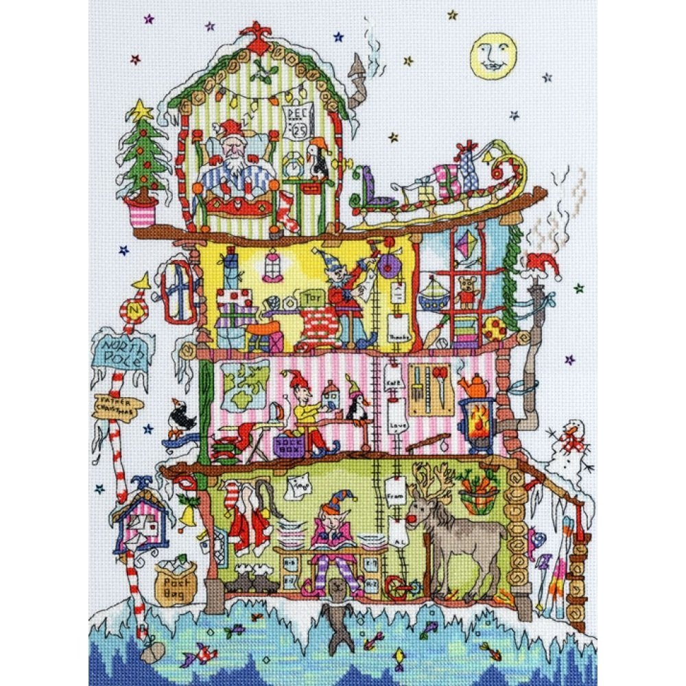 Bothy Threads Cross Stitch Kit - Cut Thru' North Pole House