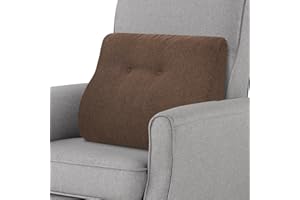 baibu Lumbar Support Pillow for Recliner, Large Memory Foam Dual-Layer Patent Design Back Support Cushion for Sofa & Gaming Chair, Ergonomic Lumbar Pillow with Machine Washable Cover, Brown