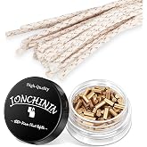 JONCHINJN 100 Flints &amp; 20 Wicks Repair Kit, Compatible with Zippo Clipper | Gold 100 Flints &amp; 20 Wicks, Premium Ferrocerium &amp; Brass-Reinforced Cotton, Universal Fit, Fast-Igniting for Camping Survival