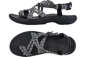 Viakix Womens Walking Sandals: Cute Stylish Comfy Athletic Sport Outdoor Hiking Sandal for Trekking Water Outdoor Beach With Arch Support for Womens Ladies