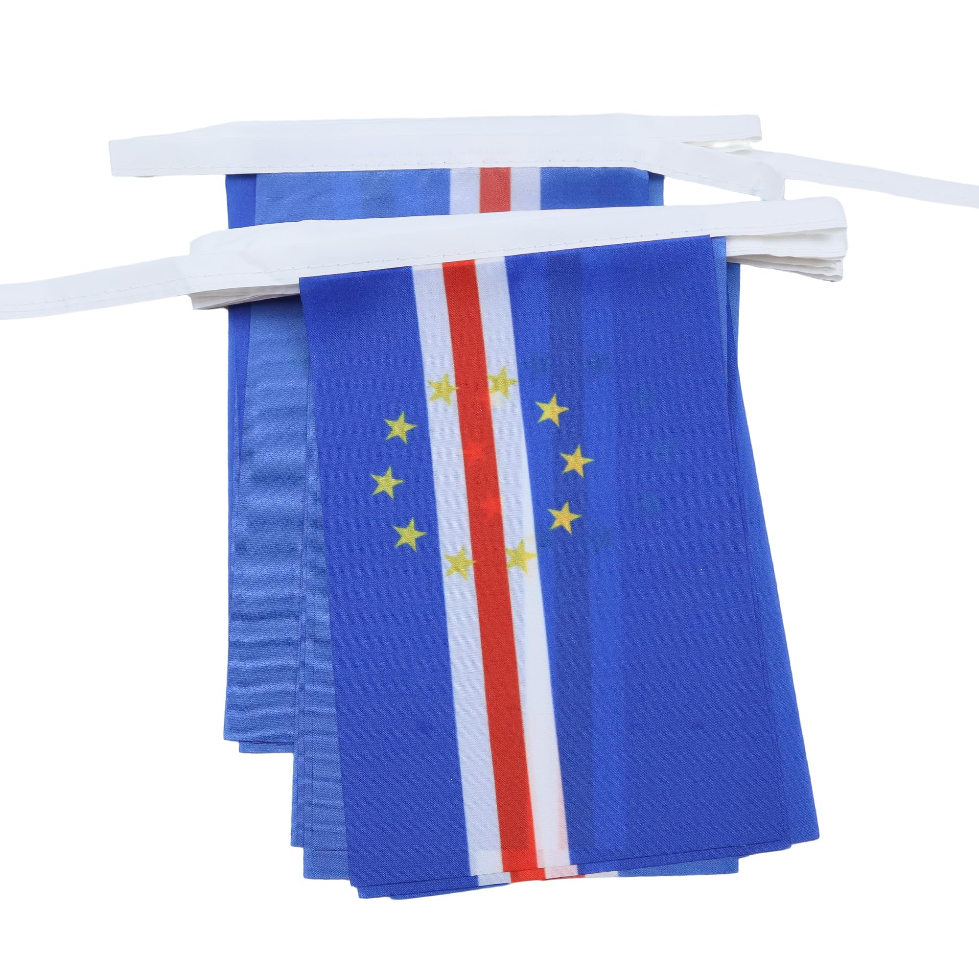 AZ FLAG Cape Verde Bunting Flag, 20 Ft Garland with 20 Small Cape Verdean Flags 8'' x 6'', 100% Polyester String Pennant, 6 meters — image 1