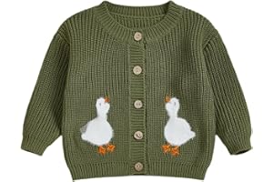 Mialoley Rooster Embroidery Baby Girl Sweater Cardigan Doll Collar Long Sleeve Button Down Jacket Tops Fall Winter Knitwear