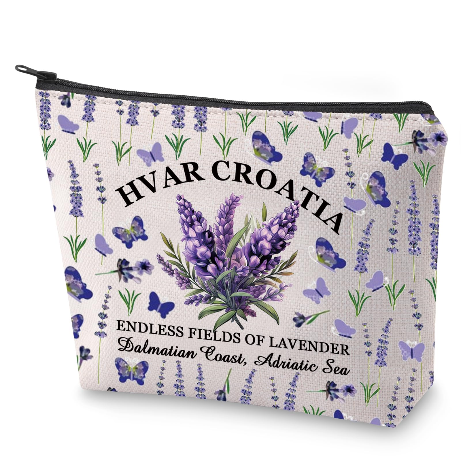 Zagreb Travel Cosmetic Bag Croatian Island Gift Hvar Croatia Makeup Bag Souvenir Gift (Hvar Croatia)