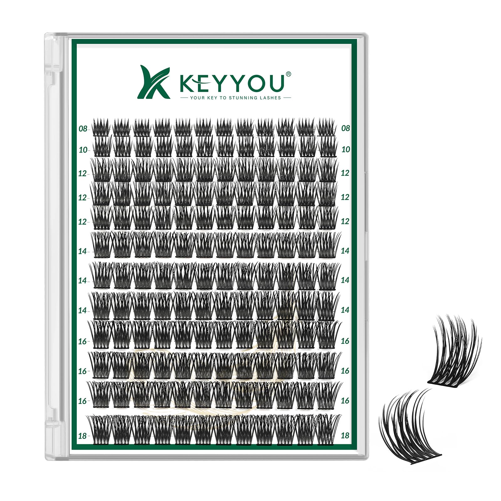 Photo 1 of ** FACTORY SEALED **Lash Clusters 144pcs eyelash clusters D Curl 8-18MIX Individual Lashes KEYYOU Air Touch Cluster Lashes Super Lightweight Soft Wispy Comfortable Easy DIY at Home(Air03-D-8-18MIX)