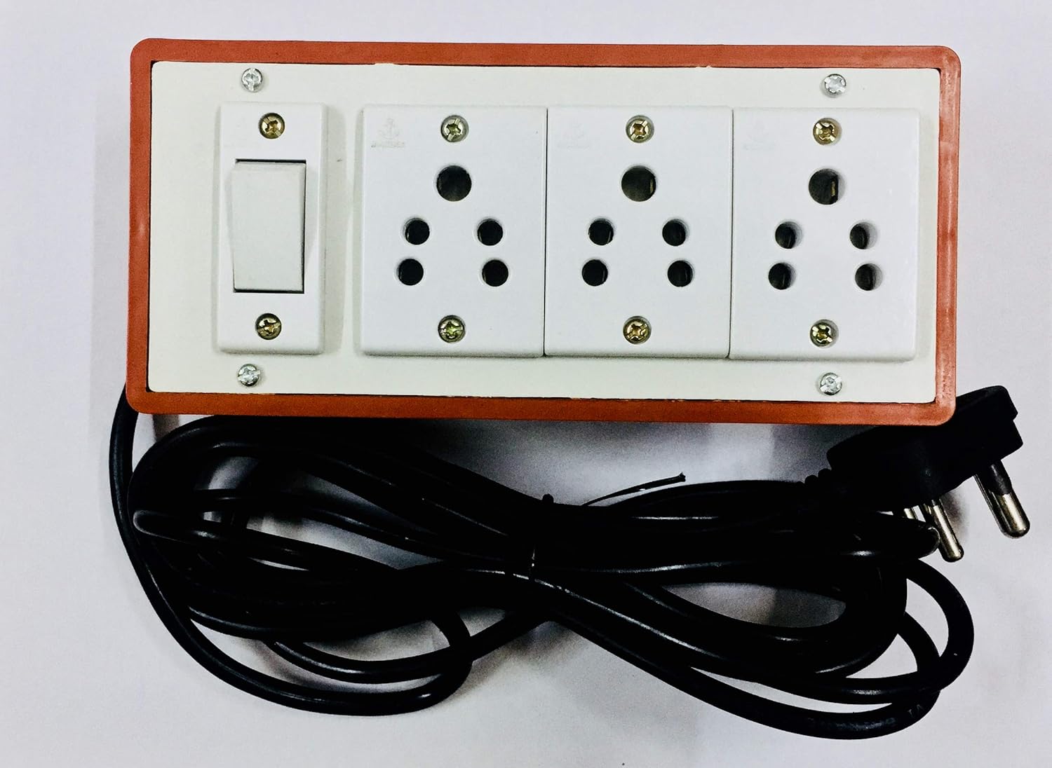 Buy HIPLASST PVC Brown Extension Board with 3 Anchor SOCKETS & 1