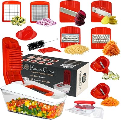 AEX 8-Blade Manual Vegetable Chopper with Container and Tools