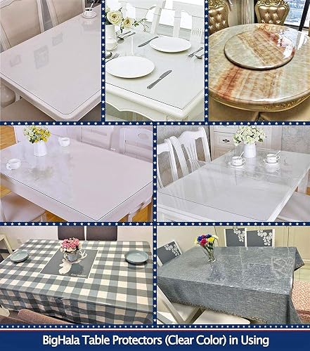 24x96 Inch 1.5 Mm Thick Clear Plastic Table Protector Rectangle Wipeable Vinyl Tablecloth Furniture PVC Protective Desktop Cover Waterproof Coffee Dining Tabletop Protection Desk Chair Floor Mat Pad