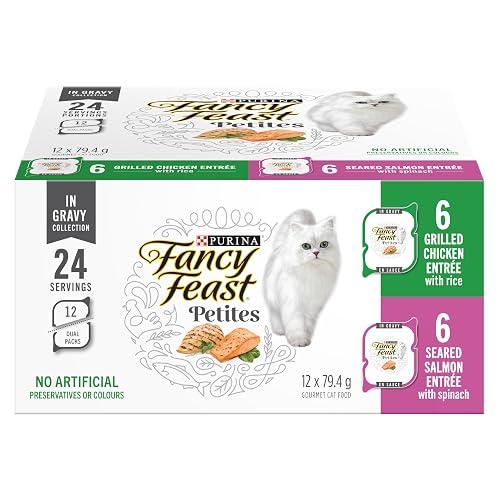 Fancy Feast Petites Wet Cat Food, in Gravy Collection Variety Pack 3 Flavours - 79.4 g Tray (24 Pack)
