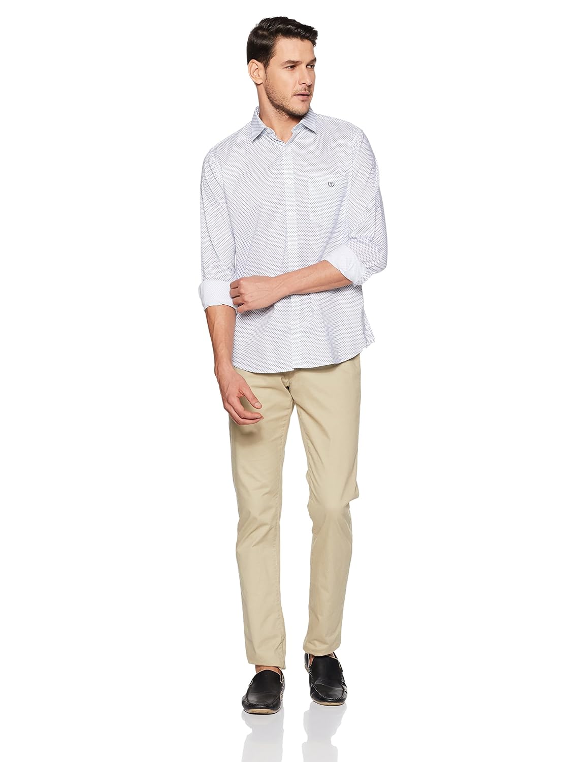 van heusen sport men's printed slim fit cotton casual shirt