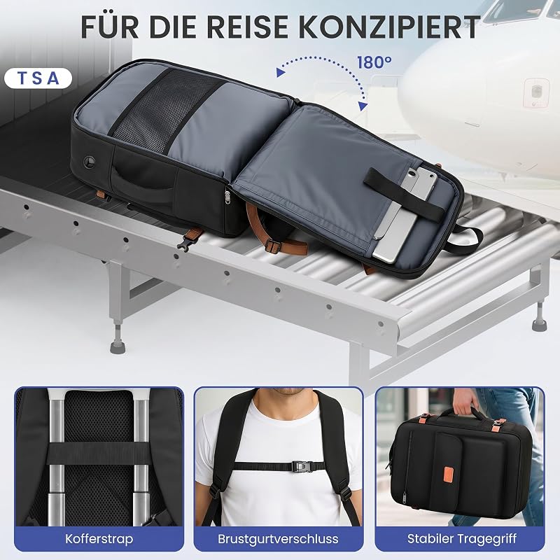 Ryanair Handgepäck 40x30x20,Handgepäck Rucksack mit Laptopfach