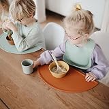 Mushie Silicone Placemat for Kids Non-Slip 48x23 cm Cambridge Blue Confetti view 3