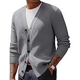 PJ PAUL JONES Mens Waffle Textured Cardigan Sweater Long Sleeve V-Neck Knitted Sweaters