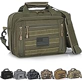 ITHWIU Pistol Case, Gun Range Bags For 2 Pistols 6 Magazines Carrying Shooting Bag with Lockable Zipper for Shooting Range Outdoor Hunting