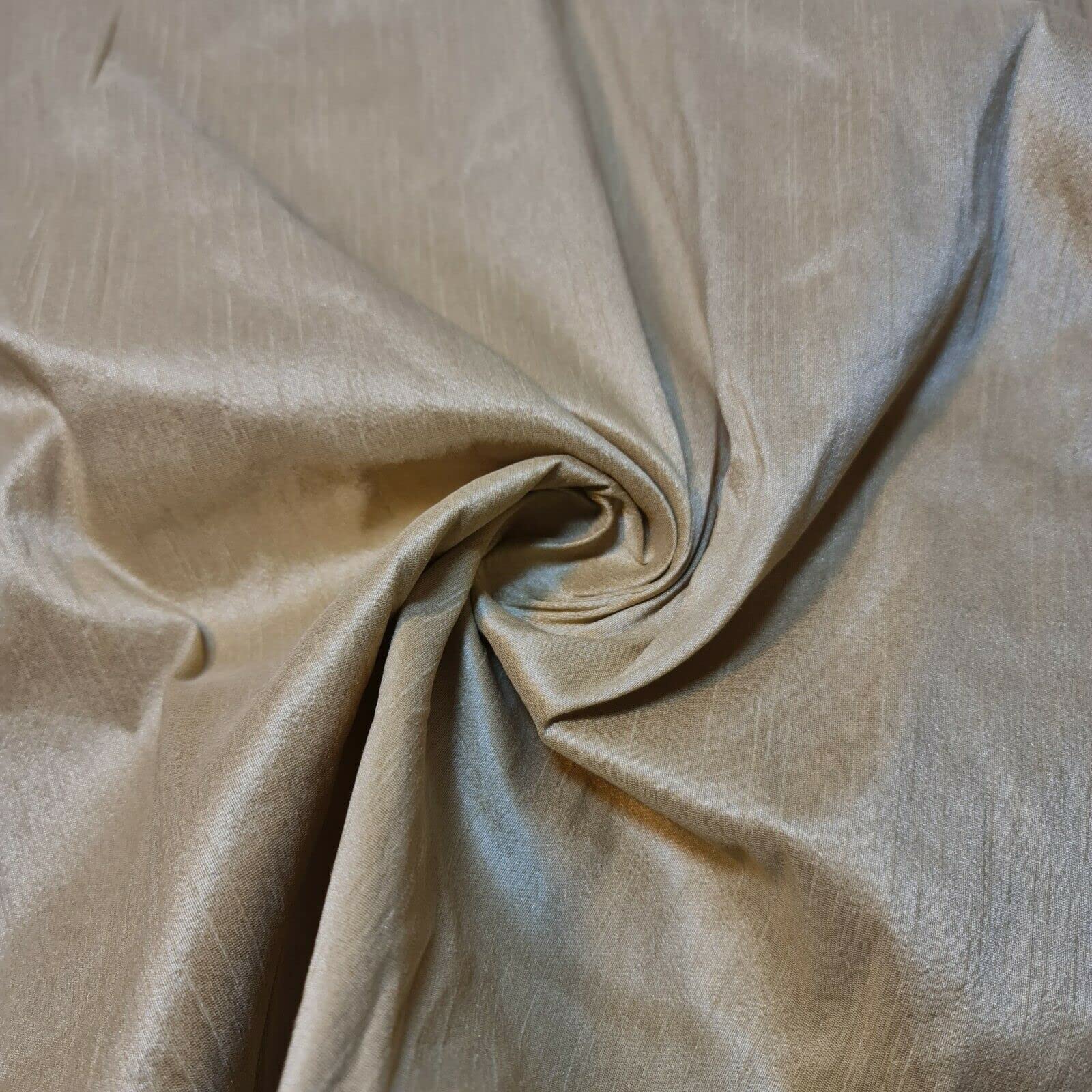 Luxury 100% PURE Mulberry Raw Silk Fabric Slubbed Handloom Upholstery Fabric Bridal Material clearance by textile station 44" (Camel