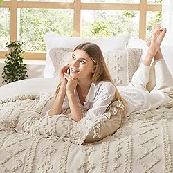 Bedsure Tufted Boho Comforter Set Queen Size