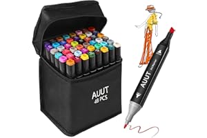 AUUT Alcohol Markers, 48 Colors Dual Tip Art Markers, Drawing Markers, Coloring Marker for Kids Sketching Adult Coloring