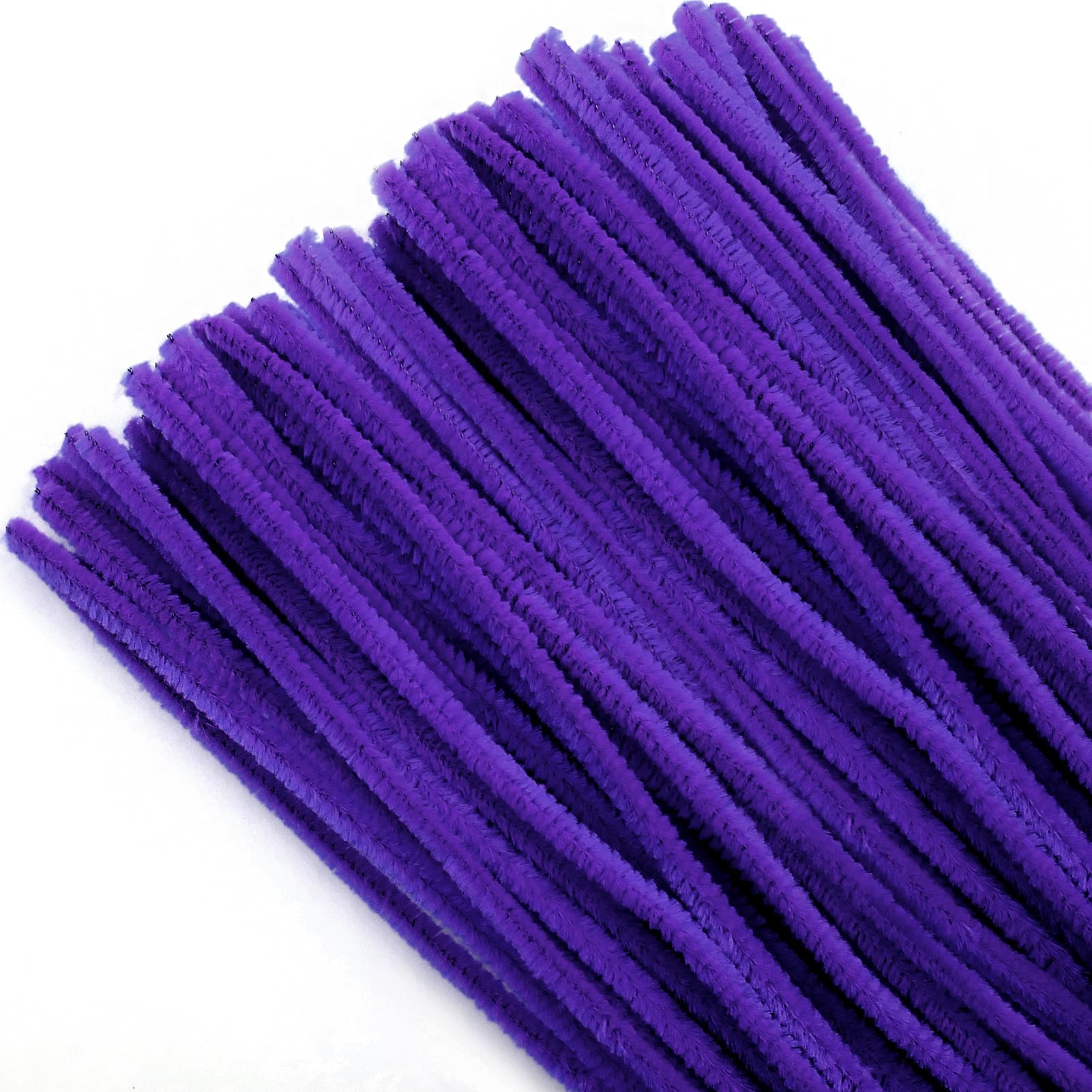 TOAOB 100pcs Dark Purple Pipe Cleaners for Craft 30cm Long Chenille Stem 6mm Thick Fuzzy Sticks Craft Supplies for DIY Flowers Projects Home Decorations