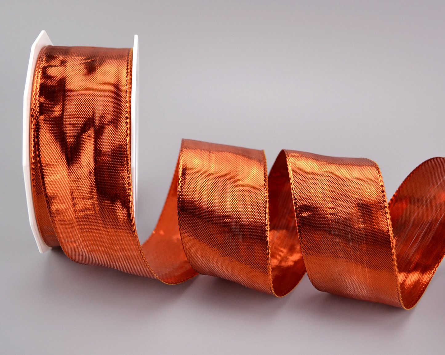 20 m x 40 mm Decorative Ribbon Glossy Copper Bronze Gloss Metallic Ribbon with Wire Shiny Gift Ribbon Christmas Wire Edge Ribbon