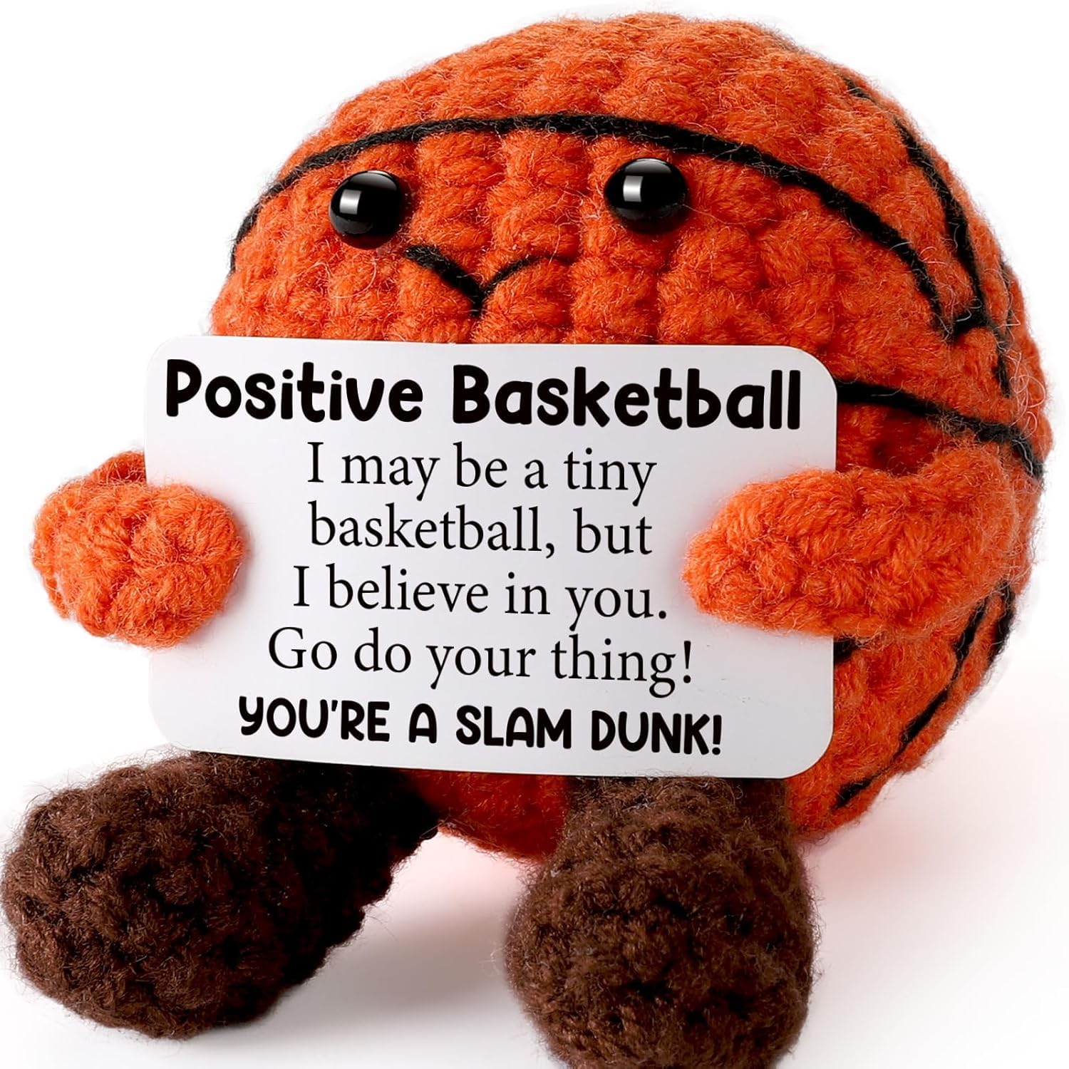 ALUNME Positive Crochet Basketball Christmas Stocking Stuffers Gifts - Emotional Inspirational Support Gift for Women Men Friends Teenage Boys Girls Teammate(positive basketball) โ image 1