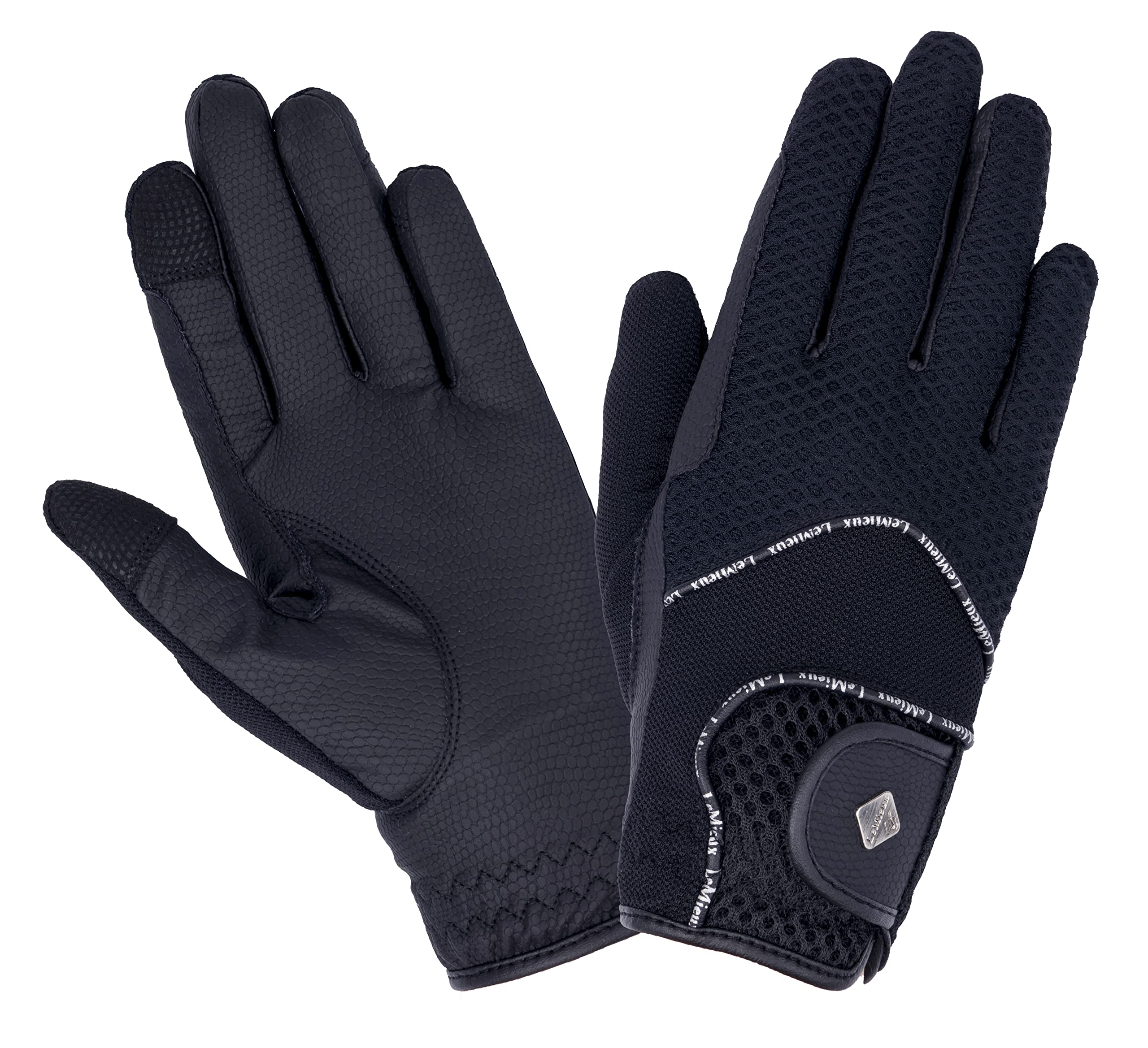 LeMieux Unisex 3D Mesh Riding Gloves in Navy - Lightweight & Breathable - Anti Slip - Medium