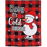 Cozy Christmas Throw Blanket, Christmas Decorations Gifts for Women, Print Fleece Winter Holiday Blanket, Fluffy Cozy Soft Christams Throws for Couch Sofa Bed, 50" X 60"