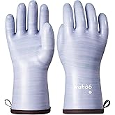 LANON Protection Wahoo Liquid Silicone Smoker Oven Gloves, Food-Contact Grade, Heat Resistant Gloves for Cooking, Grilling, Baking, Purple, L/9