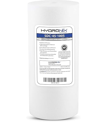 Hydronix SDC-45-2001 Sediment Water Filter Cartridge - 4.5x20 Inch, 1 Micron, NSF Certified