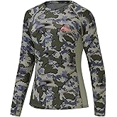 BASSDASH Women’s Camo Hunting Shirt Long Sleeve UPF 50+ Sun Protection Performance Tee Fishing Hiking