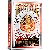 Bicycle 140th Year Anniversary Playing Cards, Red and Gold Foil, Historic 1885 Design, Special Edition, 1 Deck