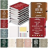 Kosiz 60 Pcs/30 Set Valentines Clergy Appreciation Christian Gift Bulk Spiral Religious Notebook with Sticky Notes Bible Verse Pens Notepads Church Supplies for Pastor Employee Teacher (Vintage Color)