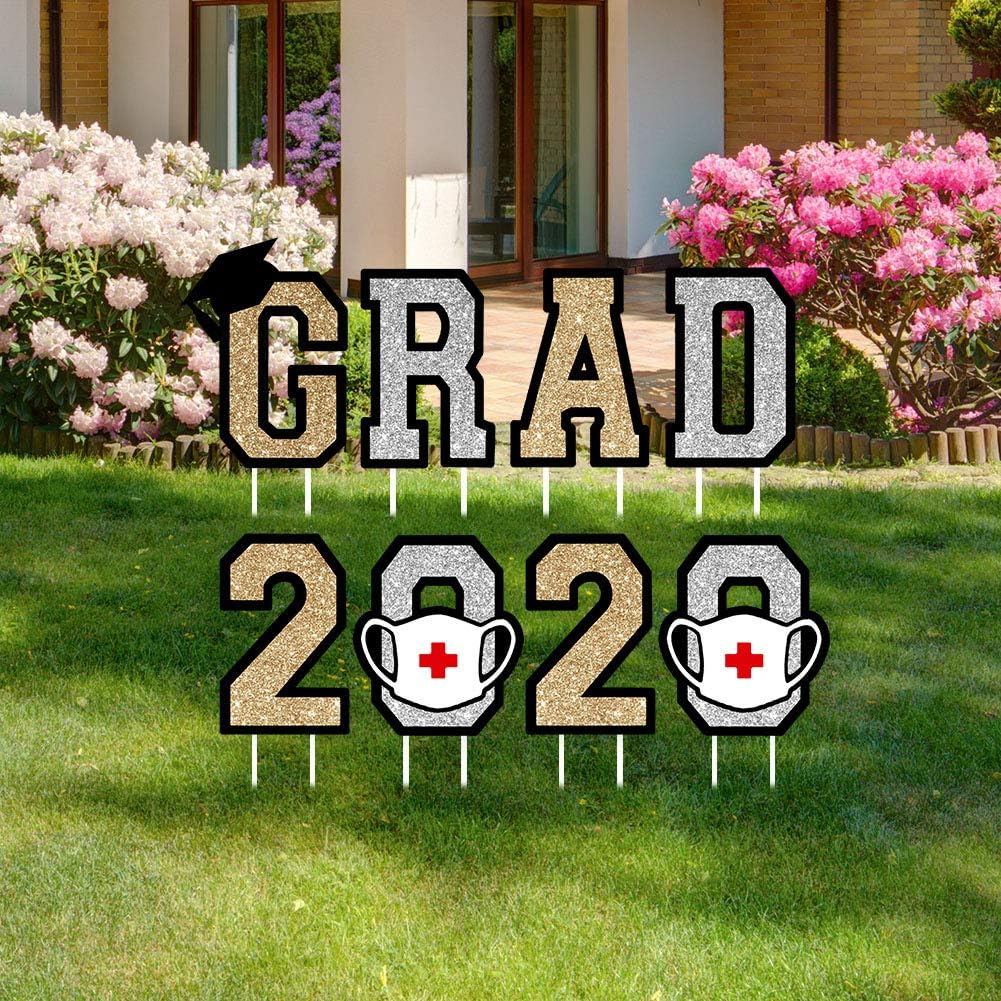 Tretree Congratulations Class of 2020 Graduate Yard Sign Grad Yard Sign Outdoor Lawn Decorations - 2020 Graduation Party Yard Signs(2020 Graduation-A)