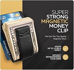 Money Clip Leather Wallet For Men Slim Front Pocket