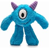 Flourish Pets 3 in 1 Multi-Layer Chew Toy for Active Dogs | Non-Toxic BPA Free Double Stitched Soft Fabric Exterior Dog Toys | Long-Lasting Dog Plush Toys &ndash; Small, Blue Monster 8"