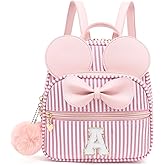 PRLINJSK Initial Mini Backpack for Girls Trendy Stuff Birthday Gift, Small Personalized Mouse Purse for Toddler Kids
