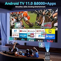 Smart Mini Projector with Android 11.0,2024