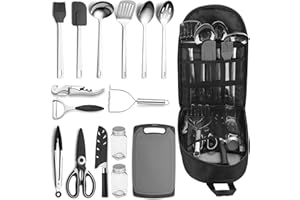 ReaNea Camping Essentials Accessories Camping Gear Must Haves, Cooking Utensils Set Rv Camping Kitchen Backpacking Supplies C
